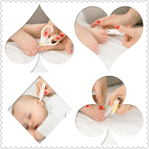 BuryTony 4pcs Set Baby Grooming Safety Nail Care Nursery Fingernail Kit Newborn Toddler - Clippers Scissors Tweezer