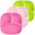 Re-Play Toddler Plates with Dividers - Set of 3, Dishwasher & Microwave Safe, Tulip