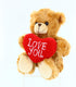 Plushland Mocha Heart Bear - 9 Inch Plush Toy for Kids & Adults, Embroidered Heart Pillow, Brown