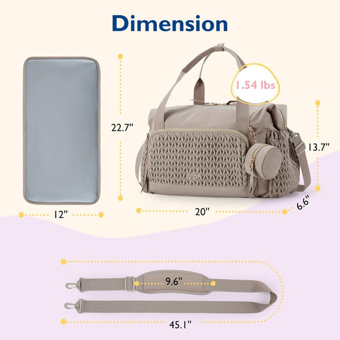 mommore Diaper Bag Tote, Large Capacity Travel Diaper bags, Hospital Bag for Labor Delivery, Baby Bag with Pacifier