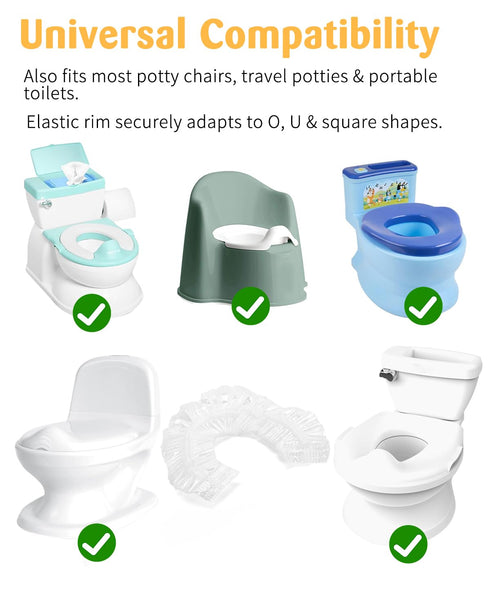 Tiga 50 Summer 188 Inches Pcs Potty Liners for Infant My Size Potty Pro - Disposable Potty Bags with Elastic Fit