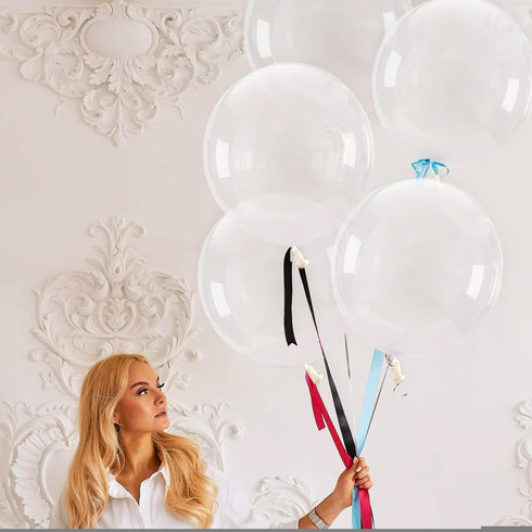 24pcs Clear Balloons, 18 Inch Big Latex Balloons for Photo Shoot, Christmas, Birthday Party