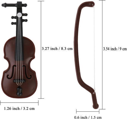 3.26 Inch Worlds Smallest Violin Toy, Miniature Violin for Dollhouse Accessories, Tiny Desk Decor and Christmas