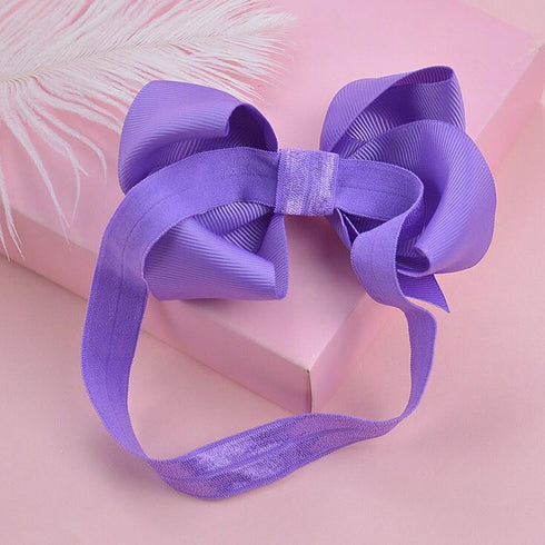 WillingTee Baby Girls 4.5 Inch Grosgrain Ribbon Boutique Hair Bows Headband, 30 Colors