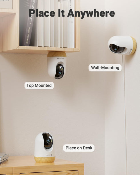 MUBVIEW 5G WiFi Indoor Security Camera, Pet Camera with Phone App, 2K Night Vision, Auto Tracking, 2-Way Audio, Local &