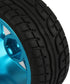Mxfans 4Pcs Plastic Tires & Blue 10-Spokes Aluminum Wheel Rims for RC 1:10 On-Road Car