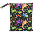 Sigzagor Wet Dry Bag Baby Cloth Diaper Nappy Reusable Washable With Two Zippered Pockets (Dinosaurs Coconut Trees)