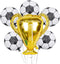 Soccer Party Balloons Set, Championship Trophy Balloon and Soccer Foil Balloons for Themed Party Decoration