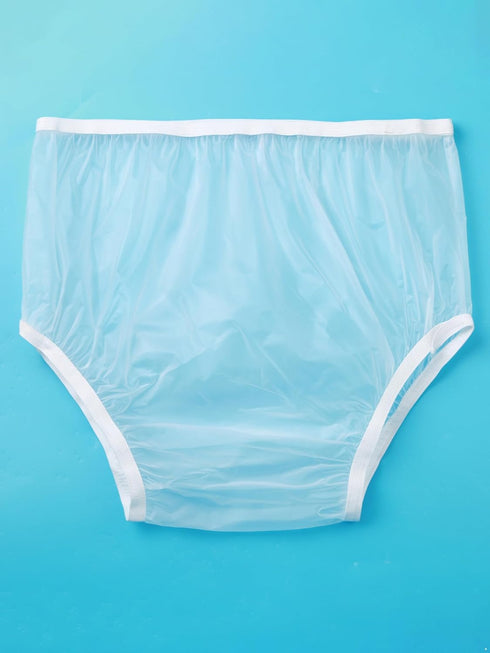 Vxuxlje 3Pcs Adult Unisex Waterproof Underwear Transparent Elastic Waistband Briefs Underpants