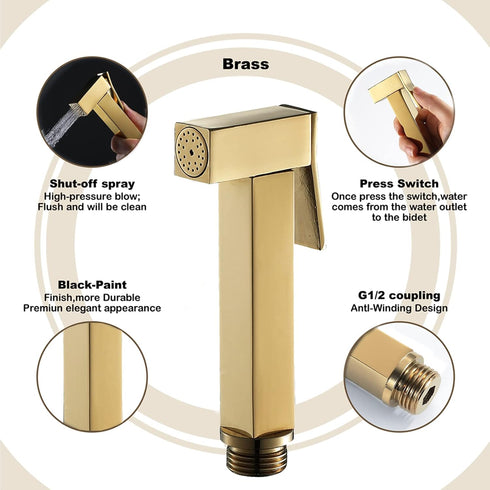 DAHSLNWKN Washing,Type1(Type3) HandheldSprayer for Toilet Square Cloth Diaper Sprayer BrassSprayer for Toilet