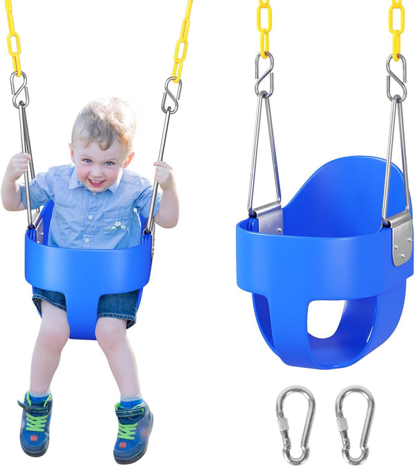 DECORLIFE Toddler Swing Seat, Outdoor Baby Swing with Coated Chains, Heavy Duty