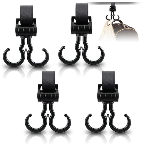 OXDFK 4 PCS Walker Hook Hanging with Dual Hook, 360 Rotation Multipurpose Stroller