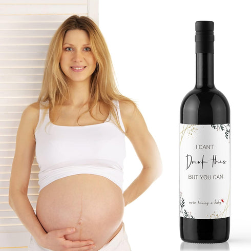 MSEHKM 8 Pregnancy Announcements Wine Labels, PCS Baby Announcement Wine Labels, Pregnancy Announcement for Aunties
