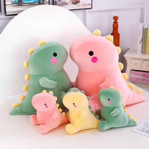 Cute Dinosaur Plush Toy, 23in Fat Stuffed Animal Doll, Soft Dino Plushies for Kids Girls Boys Birthday Gifts (Yellow)