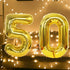 Number 50 and Gold Confetti Balloons, 40 Inch Gold Number 50 Balloon with 5PCS 12 Inch Gold Confetti Balloons