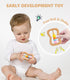 4 PCS Wooden Baby Rattle Set, Organic Colorful Rattles for Babies 0-12 Months, Wooden Teether Crochet Toy
