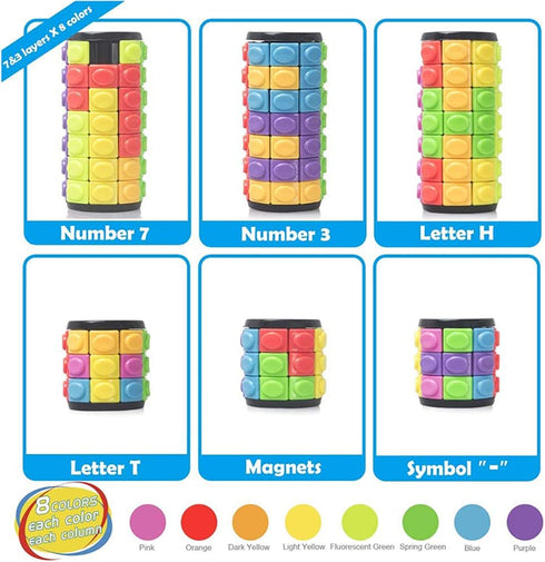 Magic 3D Puzzle Cube, Rainbow Fidget Toys, Educational Games for Kids and Adults