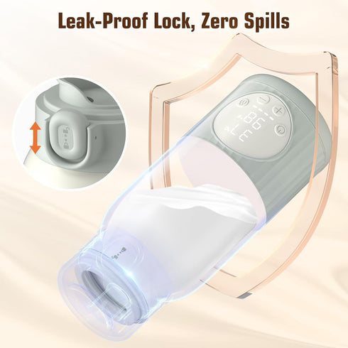 UKEXE 13oz Capacity,100W Portable Bottle Warmer for Breast Milk,Formula or Water Large Power Fast Warming & Precise