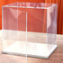 MECC Openable Clear Acrylic Display Case-Assemble Countertop Box with White Base for Display-Clear