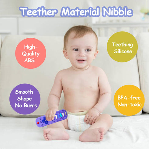 3Pcs Silicone Teething Toys | Remote Control Shape Teethers for Babies, BPA Free, Dishwasher Safe