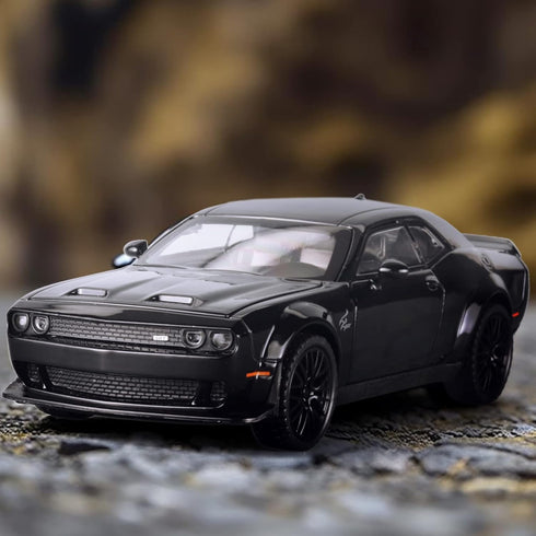 Toy Cars for Kids 1/32 Challenger Hellcat Die Cast Metal Toy Cars, Pull Back Hellcat Car with Light and Music