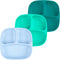 Re-Play Toddler Plates with Dividers - Set of 3 Deep-Walled 3 Compartments Plates for Kids, Dishwasher & Microwave Safe