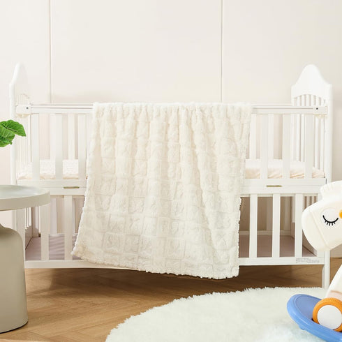 30x40 Cozy Belle Bow Baby Blanket Ultra Soft Fleece Bow Blanket for Gender Reveal, Baby & Pet Stroller Blanket