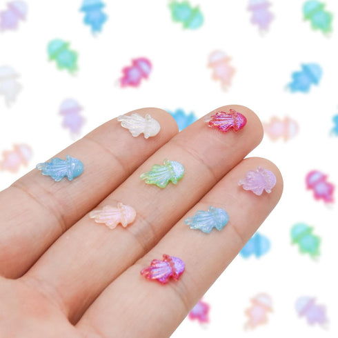HOMICO 200 Pieces Mini Jellyfish Decor for Crafts Dollhouse Miniatures Tiny Jelly Fish Beach Christmas Decorations