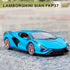 1/24 Diecast Car Toys for Kids - Zinc Alloy Lambo Sian FKP 37 Model Toy Car with Light and Sound (Blue)