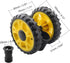 MroMax 1Pc 4.13 Inch Stroller Wheel Set, 105mm x 21mm Swivel Wheel, for 19mm Circular Pipes, Plastic Swivel Wheel Replacement for Stroller and Pet Stroller Black&Yellow