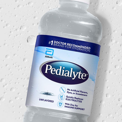 1 Pack 8 Pedialyte Electrolyte Drink , Hydration Drinks for Kids & Adults, Unflavored, Liter