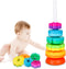 Baby Spinning Stack Toys, Colorful Rainbow Design ABS Plastic, Educational Interactive Learning Toys for Boys and Girls