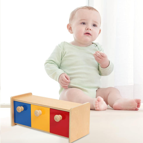 Montessori Materials Box w/Bins for Toddlers 1-3 Years Old, Educational Tools Preschool Baby Toy