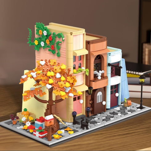 Set, RAVAYO Creative Bookcase Building Cafe House Building Block Toy Gift for Adults,Mini Bricks