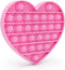 Pink Heart Pop Bubble Fidget Sensory Toy for Kids, Xmas Gift with Alphabets, Birthday Party Prize