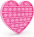Pink Heart Pop Bubble Fidget Sensory Toy for Kids, Xmas Gift with Alphabets, Birthday Party Prize
