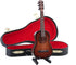 Dselvgvu 5.12"x1.86"x0.68") Wooden Miniature Guitar with Stand and Case Mini Musical Instrument Classic Guitar Replica