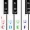 QMG Colorful Piano Stickers for Keys, Removable for 49/61/76/88 Key Keyboard, No Residue, Kids Learning