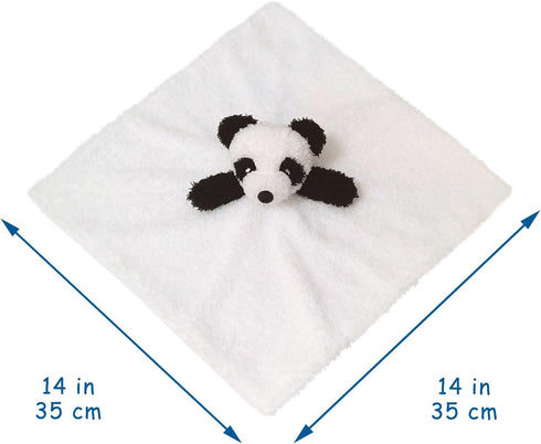 Baby White Panda Soft Stuffed Animal Security Blanket, Plush Panda Character Lovey Blanket, Baby Shower/Nursery Gift, Cuddly Newborn, Infant, Toddler Snuggle Blankie for Boys Girls, 14" by Doindute
