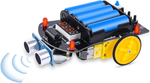 MiOYOOW Soldering Practice Kit, DIY Obstacle Avoidance Smart Car Toy for Beginners Learning Electronics