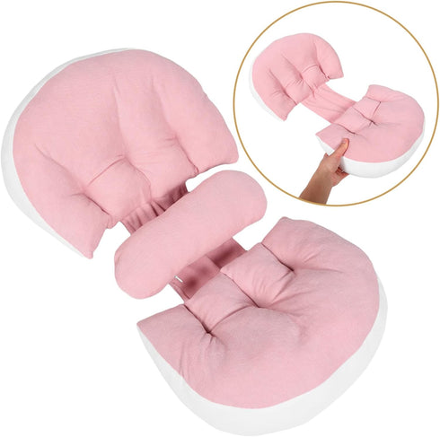 CVUTOVO U-Shaped Maternity Pillow for Women Belly and Back Support Cooling Pillow for Pregnant Women Soft Filling