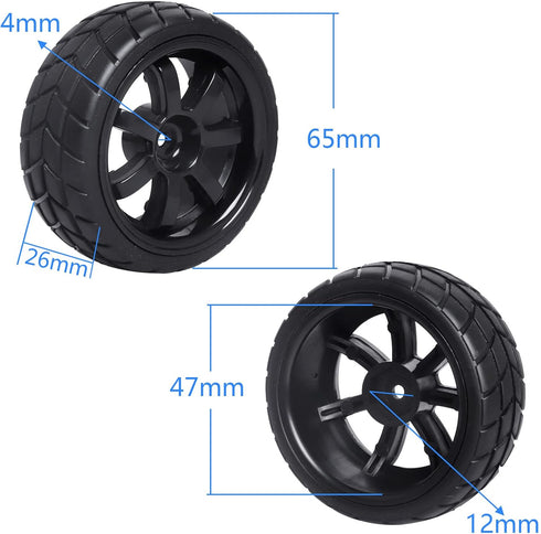 Hobbypark 4Pcs 26mm 1/10 RC Touring Car Tires & 12mm Hex Hub Wheel Rims with Foam Inserts