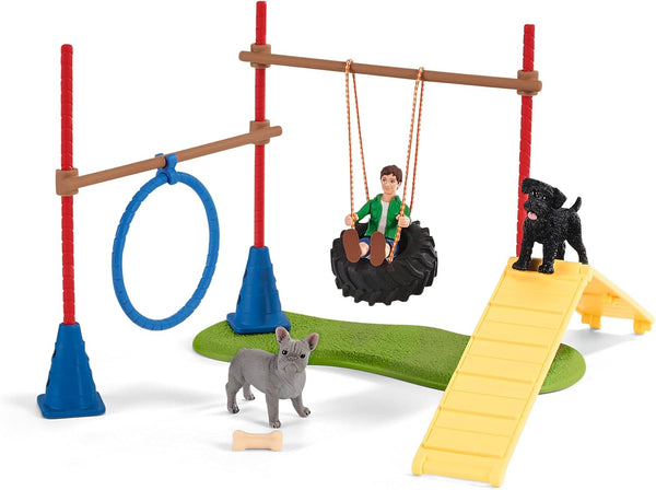 Schleich Farm World - 14-Piece Farm Toys Playset for Girls and Boys Ages 3-8, Puppy Agility Training