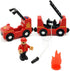 DSHMIXIA Set Wooden Train Cars Track Accessories Rescue Fire Truck Small Vehicles Magnetic Train Cars Fit for Wooden