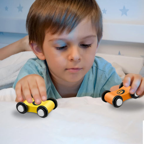 10 Pieces Wooden Mini Car Ramp Race Track Toys for Kids Over 3 Years Old, Wooden Car Ramp Racer Toy Set