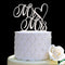 Mr and Mrs Cake Topper, Bride and Groom Sign for Wedding Engagement Cake Decorations (Mirror Silver Acrylic)