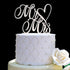 Mr and Mrs Cake Topper, Bride and Groom Sign for Wedding Engagement Cake Decorations (Mirror Silver Acrylic)