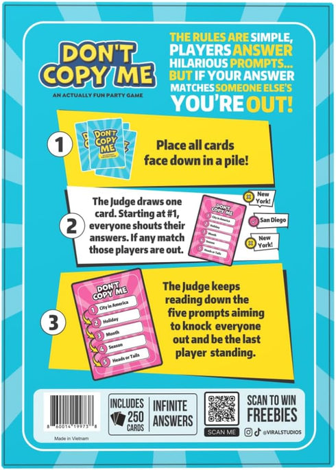 Viral Studios Don't Copy Me | The Party Card Game Where Matching Gets You Eliminated Fast-Paced Game for Friends