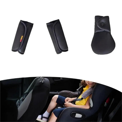 Bingche 3 Piece Adjustable Car Shoulder Belt Cover with Padded Comfort Compatible with Doona Machine Washable