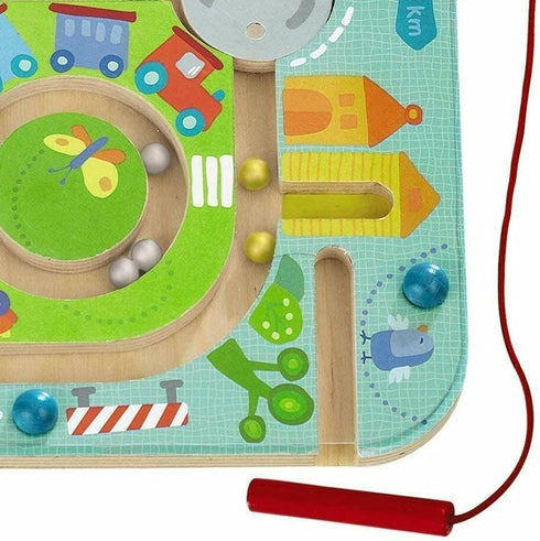 HABA Busy Board for Toddlers 2-4, Town Magnetic Maze Puzzle Game, Toddler Travel Toys for Preschoolers